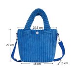 Borsetta a tracolla personalizzata con nome e charm a scelta, materiale in velluto a coste - Regalo di compleanno per bambine