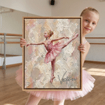 Personalized Modern Oil Painting Style Dancer Portrait Canvas Prints with Name Home Wall Decor Ship from USA Birthday Gift for Dancers Ballet Lovers