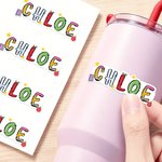 Personalised Star Book Apple School Themed Sticker Sheets with Name Set of 2 Back to School Birthday Gift for Kids Students