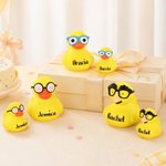 Personalised Funny Cute Resin Yellow Duck with Name Desk Decor Party Birthday Children's Day Gift for Kids Best Friends