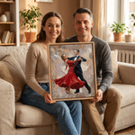 Personalized Modern Oil Painting Style Dancer Portrait Canvas Prints with Name Home Wall Decor Ship from USA Birthday Gift for Dancers Ballet Lovers