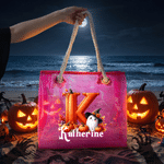 Personalised Halloween Ghost Pumpkin Holographic Transparent Tote Bag with Name Trick or Treat Party Accessories Halloween Gift for Kids