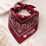 Personlig, söt hundbandana i flera färger med tass-, stjärna- och hjärtmotiv samt broderat namn – för daglig användning utomhus, perfekt som födelsedagspresent till husdjursägare, djurälskare och vänn