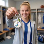 Personalised Rainbow Splash Sports Silhouette Acrylic Keychain with Name and Tassel Team Birthday Gift for Teenagers Players