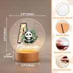 Personalised Cute Animal Floral Initial LED Night Light with Wooden Base and Name Home Decor Birthday Gift for Kids