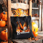 Personalized Magic Ghost Pumpkin Canvas Bag with Name Halloween Party Gift for Boys Girls