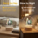Personalised Cute Animal Floral Initial LED Night Light with Wooden Base and Name Home Decor Birthday Gift for Kids