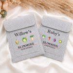 Personalised Cute Cartoon Vegetable Felt Weight Loss Slimming Folder with Name and Text Daily Use Birthday Gift for Men Women