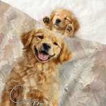 Personalized Multicolour Pet Portrait Soft Pet Blanket with Name Living Room Daily Use Birthday Gift for Pet Owner