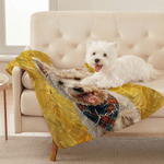Personalized Multicolour Pet Portrait Soft Pet Blanket with Name Living Room Daily Use Birthday Gift for Pet Owner