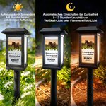 Personalisierte Pferdefoto-Solar-Gartenlampe | mit Namen und Jahr | Gartenlicht | Gedenklicht für den Garten | Beileidsgeschenk für Pferdeliebhaber