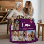 Personalisierte Foto Kuscheldecke | mit Text und 7 Fotos | Muttertag Geburtstag Geschenk für Familie Freunde