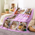 Personalisierte Foto Kuscheldecke | mit Text und 7 Fotos | Muttertag Geburtstag Geschenk für Familie Freunde