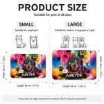 Personalised Graffiti Oil Painting Style Crown Pet Photo Pet Feeding Mat with Name Home Decor Pet Supplies Birthday Gift for Pet Owners Lovers