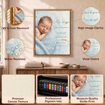 Personalised Baby Oil Portrait Photo Canvas Print with Title and Name Wall Decor Birthday Baby Shower Gift for Newborns