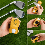 Personlig golfbollsväska i enkel stil med initialer i PU-läder och namn – perfekt present till matchdagar och födelsedagar för golfälskare