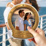 Personalisierter Kreuzfahrt-Bullaugen-Kühlschrankmagnet mit Foto und Text | Haus Deko | Sommerurlaub Reisen Geburtstag Geschenk für Paare