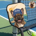 Personalised Pet Portrait Cute Pickleball Paddle Cover with Name Game Day Party Gift for Pickleball Lovers Players Pet Owners