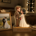Personalised Couple Photo Acrylic LED Night Light with Text and Date Home Decor Wedding Anniversary Birthday Gift for Couple Newlywed