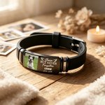 Personlig, justerbart armbånd med bilde av kjæledyret, navn og dato – minnegave og trøst til kjæledyrseiere, kjæledyrelskere og venner
