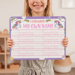 Personalised Rainbow Mermaid Construction Lorry Tracing Board with Dry-Erase Pen Home Learning Accessory Back to School Birthday Gift for Kids