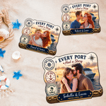 Personalized Cruise 3D Animation Style Photo Door Magnet with Text and Year Home Decor Family Reunion Cruise Travel Birthday Gift for Couple Family