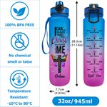 Personalised I Can Do All Things Through Christ Butterfly Cross 32 oz Water Bottle with Name Religious Baptism Gift for Christian