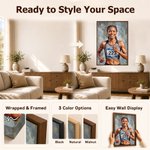 Personalised Oil Painting Style Athlete Photo Canvas Prints with Name Home Decor Ship from USA Birthday Team Gift for Sports Lover