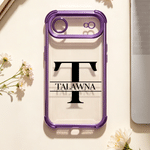 Personalized Transparent Phone Case for  iPhone Samsung with Name and Initial Daily Use Birthday Anniversary Gift for Friend Girls Boys
