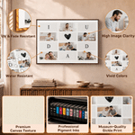 Personalised Minimalist 6 Photos Collage Canvas Prints with Text Living Room Nursery Decor Ship from USA Anniversary Birthday Gift for New Parents
