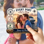 Personalized Cruise 3D Animation Style Photo Door Magnet with Text and Year Home Decor Family Reunion Cruise Travel Birthday Gift for Couple Family