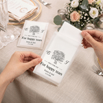 Personalized Black and White Line-Art Wedding Bouquet Tissue Packs Set of 10 with Couple Names Wedding Favors Party Gift for Guest Wedding Planner