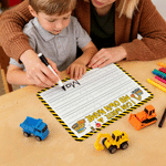 Personalised Rainbow Mermaid Construction Lorry Tracing Board with Dry-Erase Pen Home Learning Accessory Back to School Birthday Gift for Kids