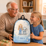 Personalized Cartoon Kid Character Animal Companion Backpack Lunch Bag Pencil Case with Name Back to School Gift for Kids Students