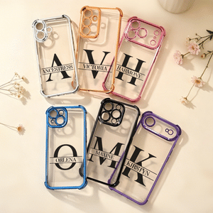 Personalized Transparent Phone Case for  iPhone Samsung with Name and Initial Daily Use Birthday Anniversary Gift for Friend Girls Boys
