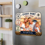 Personalized Cruise 3D Animation Style Photo Door Magnet with Text and Year Home Decor Family Reunion Cruise Travel Birthday Gift for Couple Family