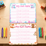 Personalised Rainbow Mermaid Construction Lorry Tracing Board with Dry-Erase Pen Home Learning Accessory Back to School Birthday Gift for Kids