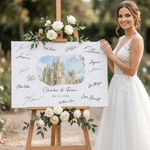 Personalized Venue Architecture Canvas Prints Wedding Guest Book Alternative with Text Wedding Decor Wedding Gift for Newlyweds
