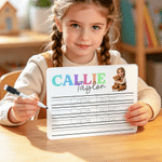 Personalized Reusable Cartoon Photo Acrylic Early Writing Practice Name Tracing Board with Dry-Erase Pen Learning Teaching Tool Birthday Gift for Kid
