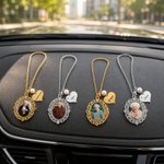 Personalisierter Autodeko-Anhänger mit Foto und Kosename für Lenkrad | Autozubehör | Erinnerungsstück Geburtstag Geschenk für Familie Freund