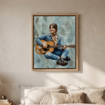 Personalized Oil Painting Style Guitarist Photo Canvas Prints with Name Home Decor Ship from USA Birthday Gift for Guitar Lover