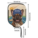 Personalised Pet Portrait Cute Pickleball Paddle Cover with Name Game Day Party Gift for Pickleball Lovers Players Pet Owners