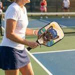 Personalised Pet Portrait Cute Pickleball Paddle Cover with Name Game Day Party Gift for Pickleball Lovers Players Pet Owners