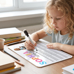 Personalized Reusable Cartoon Photo Acrylic Early Writing Practice Name Tracing Board with Dry-Erase Pen Learning Teaching Tool Birthday Gift for Kid