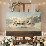 Personalized Retro Landscape Wedding Welcome Sign Wrapped Canvas Prints with Text and Date Ship from USA Housewarming Wedding Gift for Newlywed