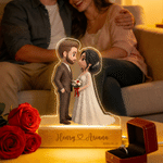 Personalised Couple Photo Acrylic LED Night Light with Text and Date Home Decor Wedding Anniversary Birthday Gift for Couple Newlywed