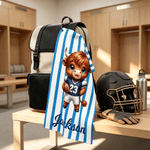Personalized Sports Highland Cow Super Absorbent Sports Towel with Name and Hanging Clip Birthday Team Gift for Highland Cow Lovers Sports Lovers