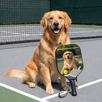 Personalised Pet Portrait Cute Pickleball Paddle Cover with Name Game Day Party Gift for Pickleball Lovers Players Pet Owners