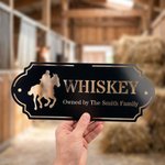 Personalized Silhouette Horse Stall Metal Sign with Name and Text Barn Decor Housewarming Gift for Horse Lovers Owners
