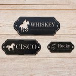 Personalized Silhouette Horse Stall Metal Sign with Name and Text Barn Decor Housewarming Gift for Horse Lovers Owners